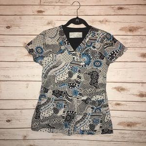 Med couture prints women extra small XS scrub top